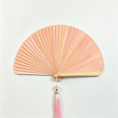 Solid Bamboo Shell Shaped Folding Fan