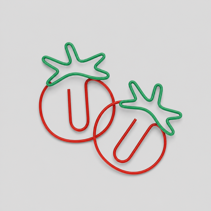 10 PCS Minimalist Tomato Shape Decorative Metal Paper Clips