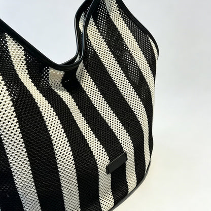 Striped Slouch Shoulder Tote Bag