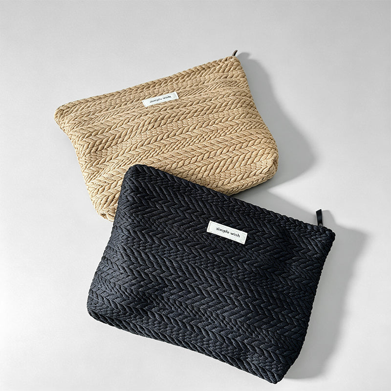 Stylish Canvas Geometric Ethnic Cosmetic Bag Pouch