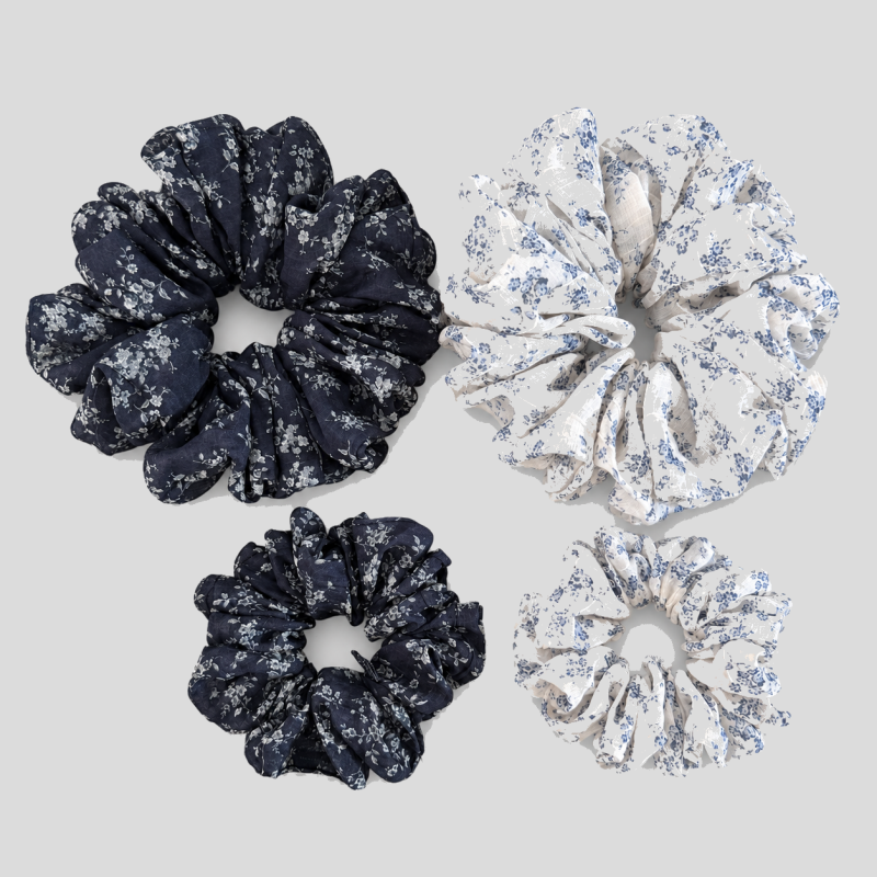 Floral Fabric Hair Scrunchie