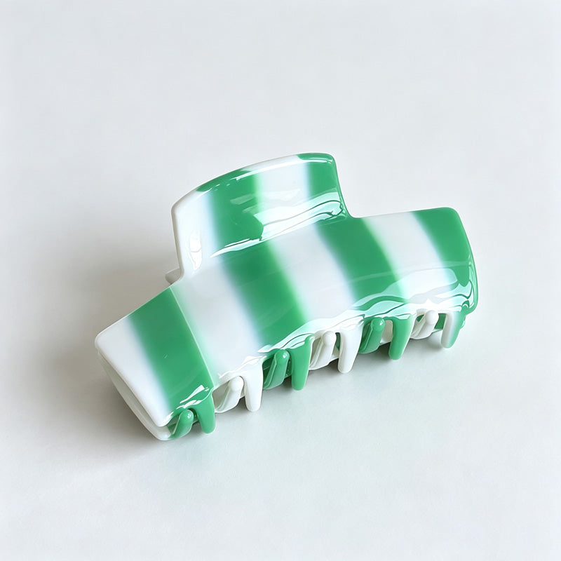 Striped Acetate Hair Claw Clip