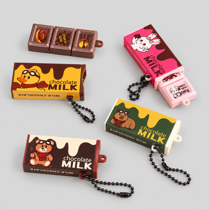 Chocolate Bar Plastic Fidget Keychain