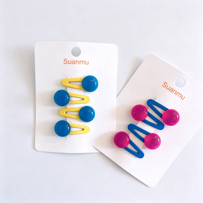 Bright Candy Bead BB Snap Hair Clips