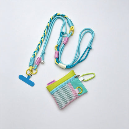Mini Mesh Storage Pouch With Strap
