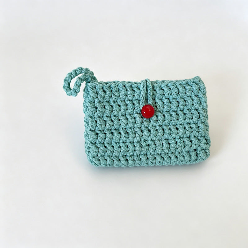 Hand‑Crochet Button Card Holder