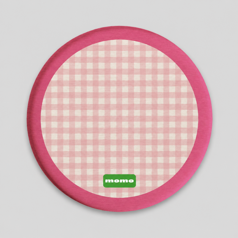 Round Grid Print Acrylic Drink Coaster