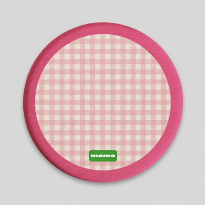 Round Grid Print Acrylic Drink Coaster