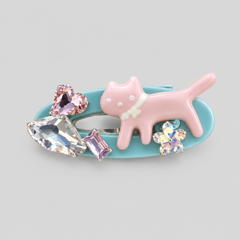 Bow Heart Colorful Hair Clips