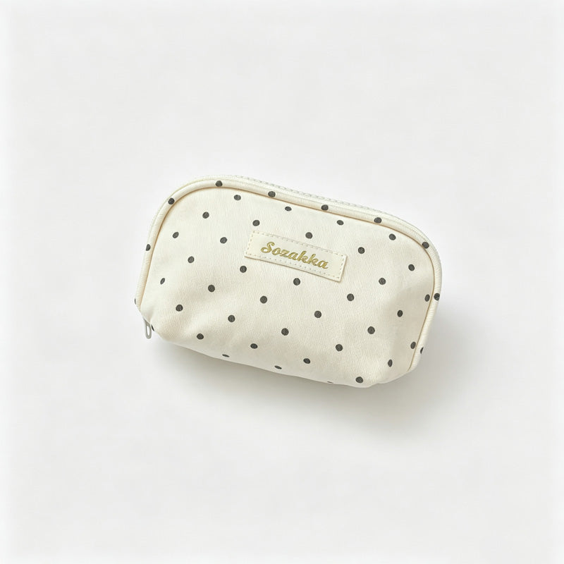 Polka Dot Shell Makeup Pouch Bag