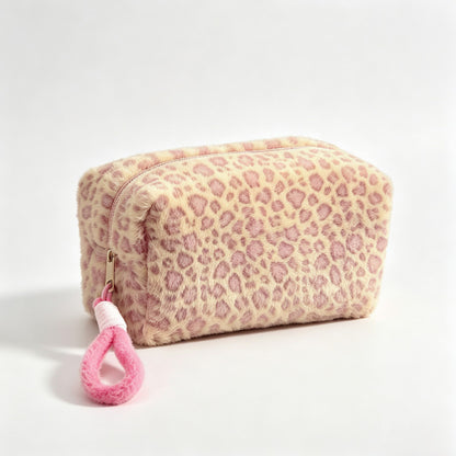 Leopard Fleece Cosmetic Pouch