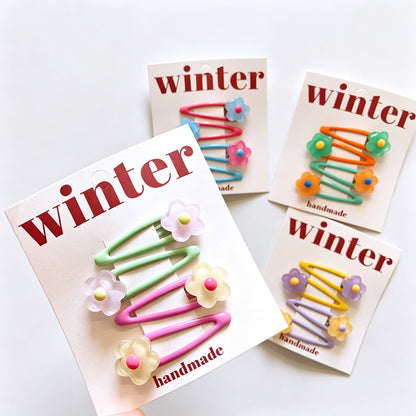 Resin Flower Mini BB Hair Clips