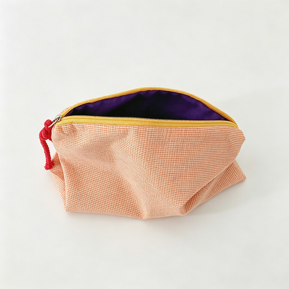 Color Contrast Plaid Makeup Bag