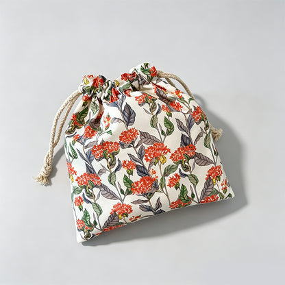 Floral Drawstring Pouch