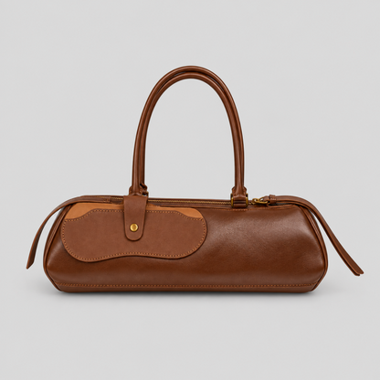 Solid Color Shoulder Handbag