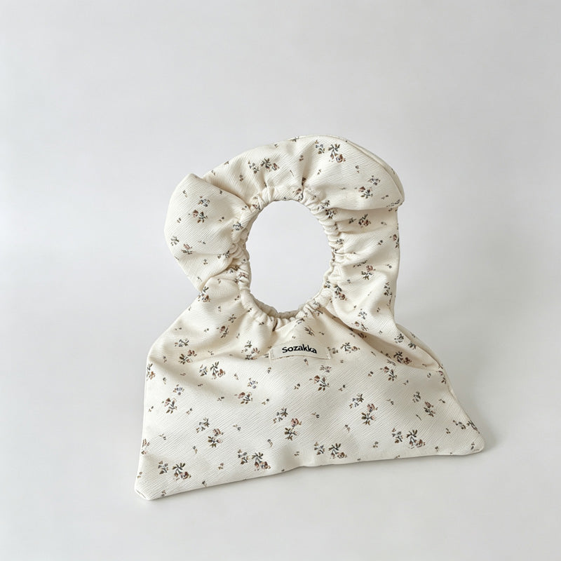 Floral Print Small Open Top Handbag
