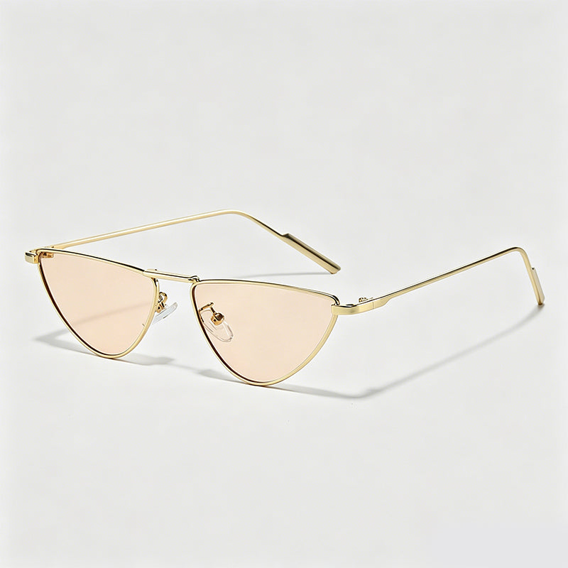 Slim Metal Mini Triangle Cat Eye Sunglasses