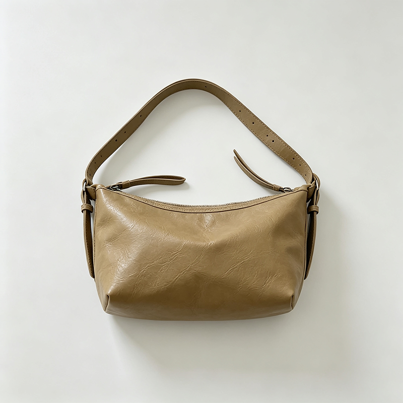 Solid Color Shoulder Handle Bag