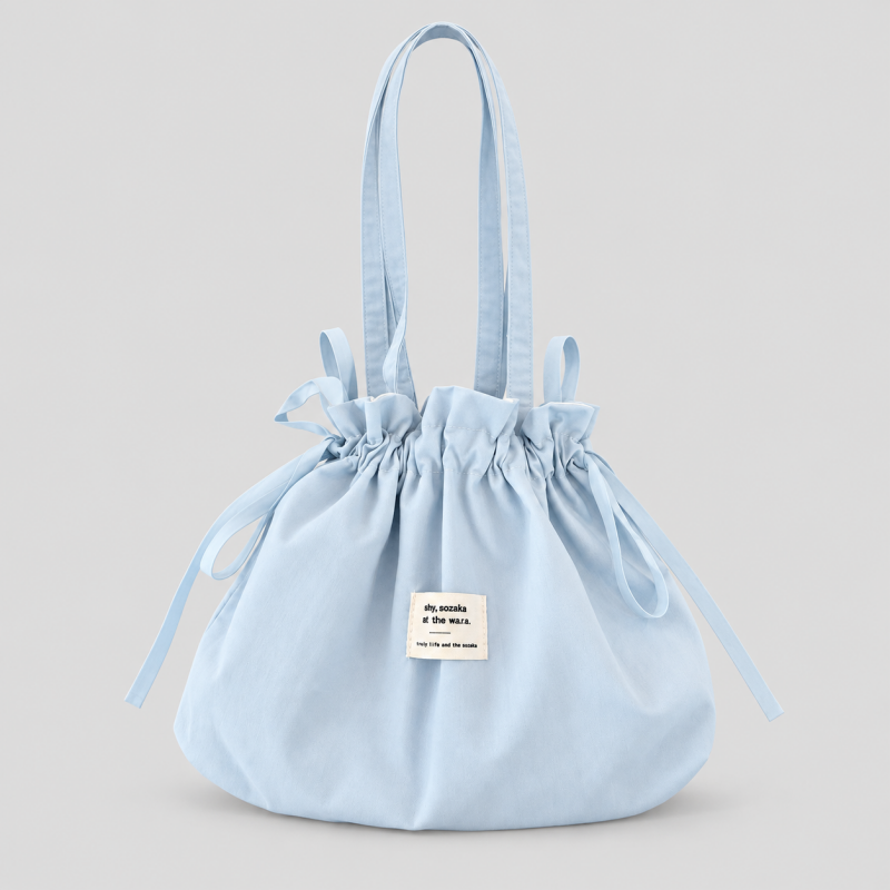 Solid Color Drawstring Handle Bag