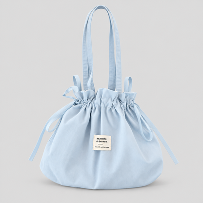 Solid Color Drawstring Handle Bag