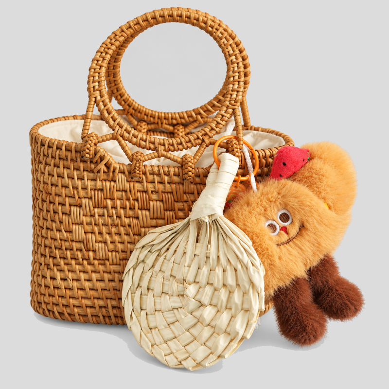 Heart Woven Palm Bag Charm