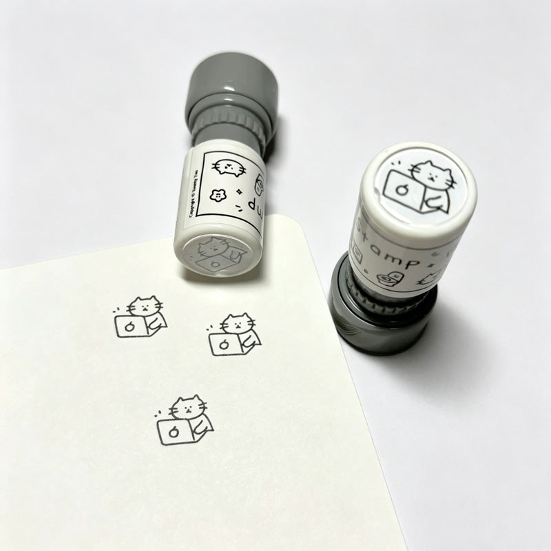 Mini Cat Self‑Inking Round Stamp