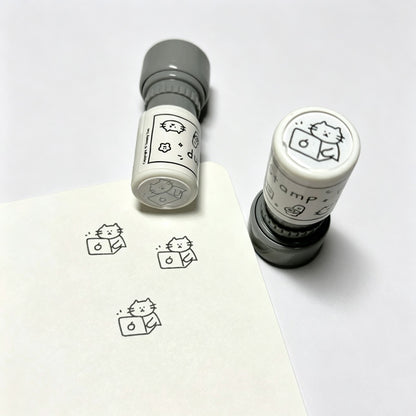 Mini Cat Self‑Inking Round Stamp