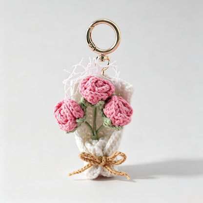 Crochet Flower Bouquet Keychain