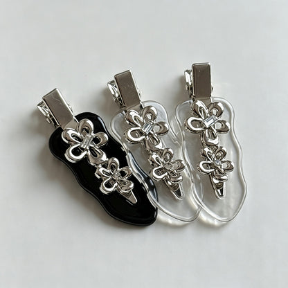 Metal Flower Alligator Hair Barrette