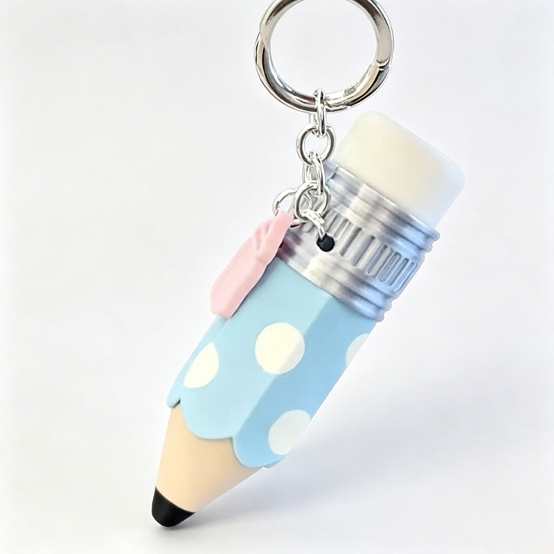 Polka Dots Pencil Shape Keychain