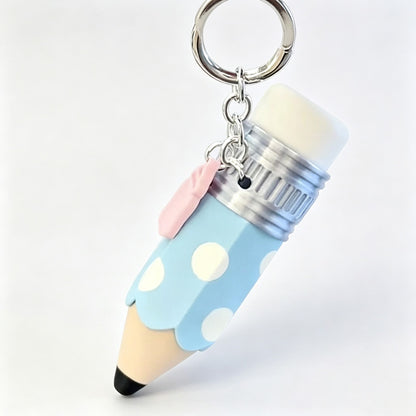 Polka Dots Pencil Shape Keychain