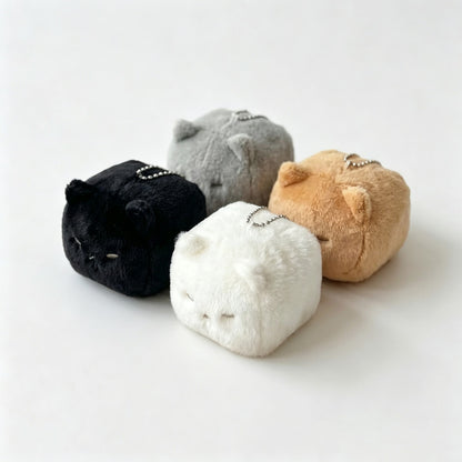 Square Cat Plush Keychain