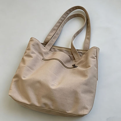 Color Block Canvas Tote Bag