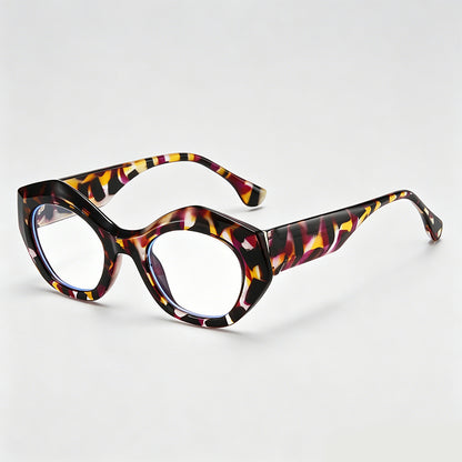 Irregular Polygon Tortoiseshell Frame Trendy Cat Eye Sunglasses