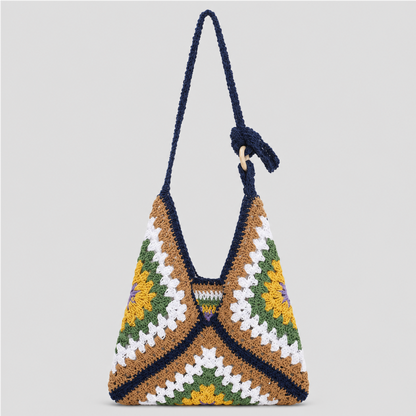 Striped Crochet Shoulder Bag