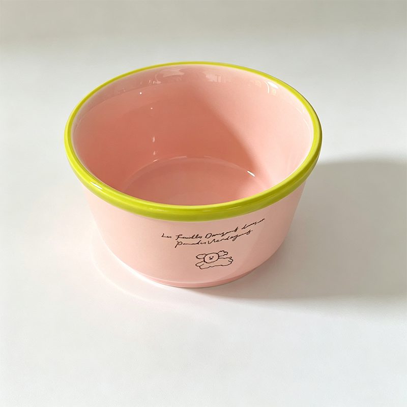 Color Rim Ceramic Bowl