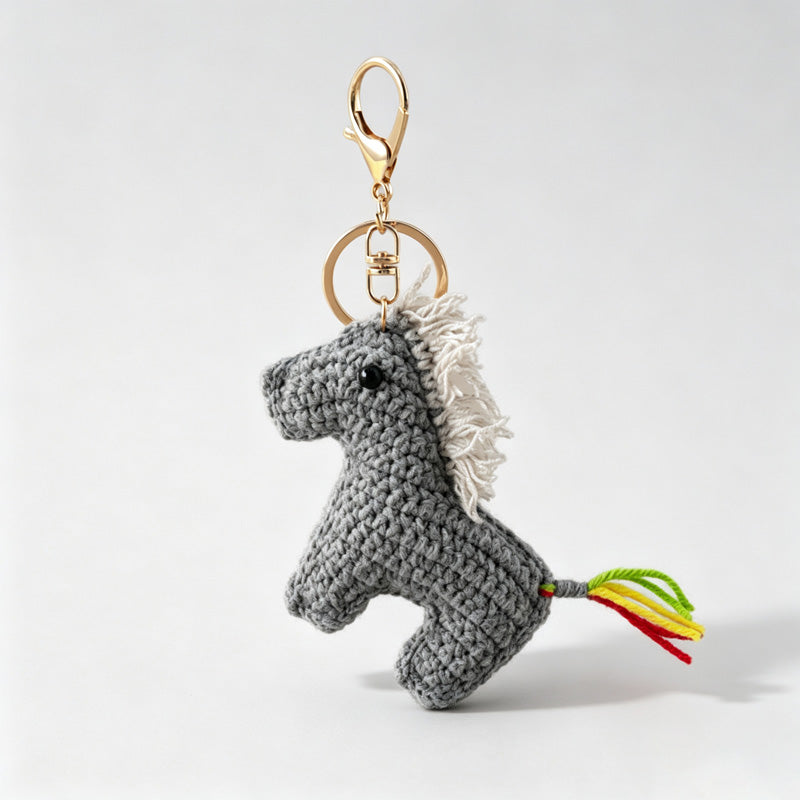 Crochet Horse Keychain