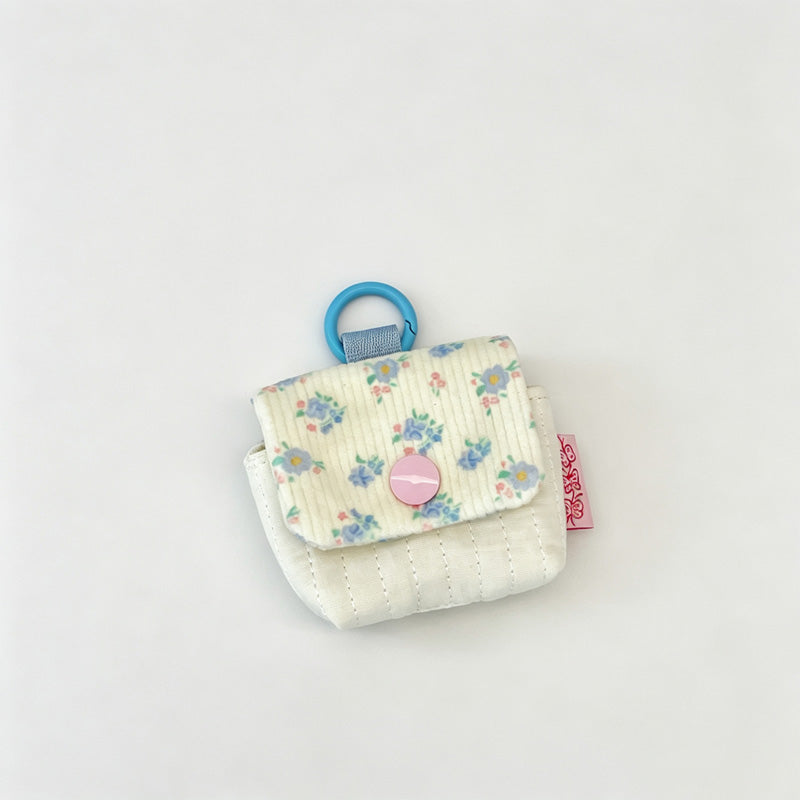 Floral Fabric Snap Storage Pouch