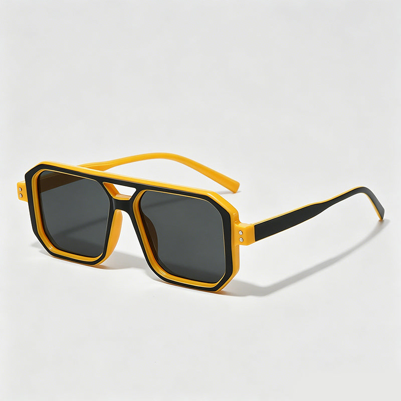 Double Bridge Octagonal Futuristic Cyber Y2K Sunglasses