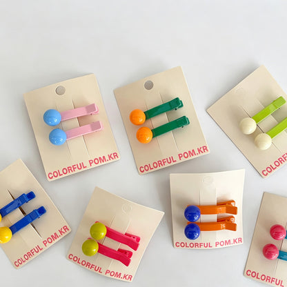Candy Color Bead Snap Hair Clips