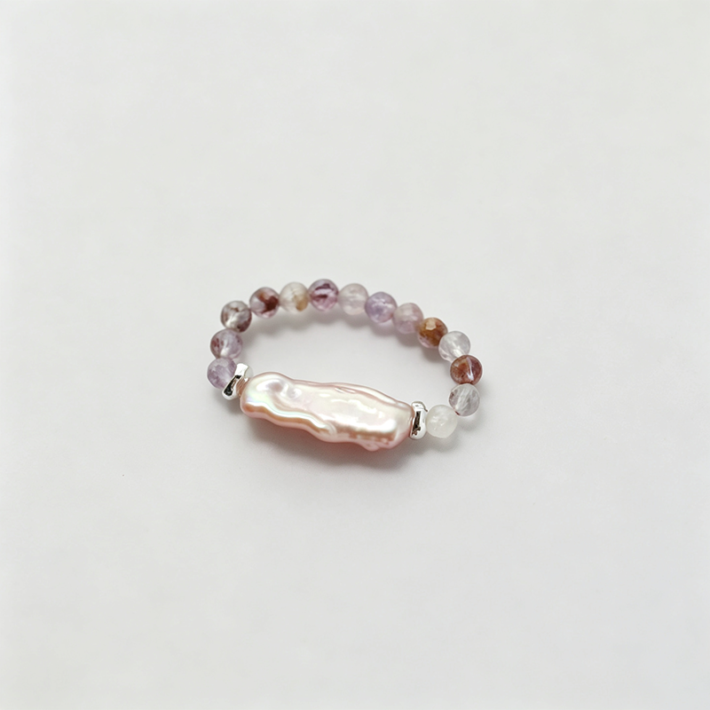 Elastic U Shape Beaded Ring