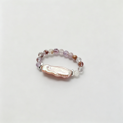 Elastic U Shape Beaded Ring
