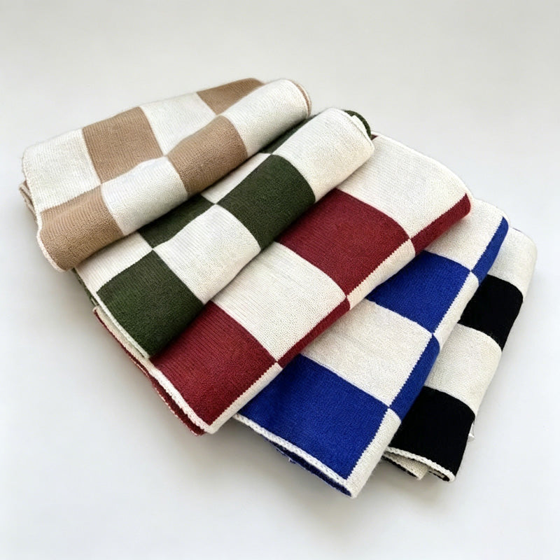 Checkerboard Fringe Scarf