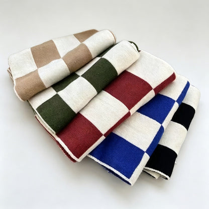 Checkerboard Fringe Scarf