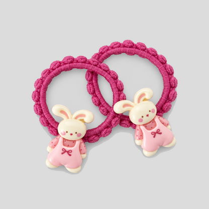 Lace Trim Dog Shape Hair Ties