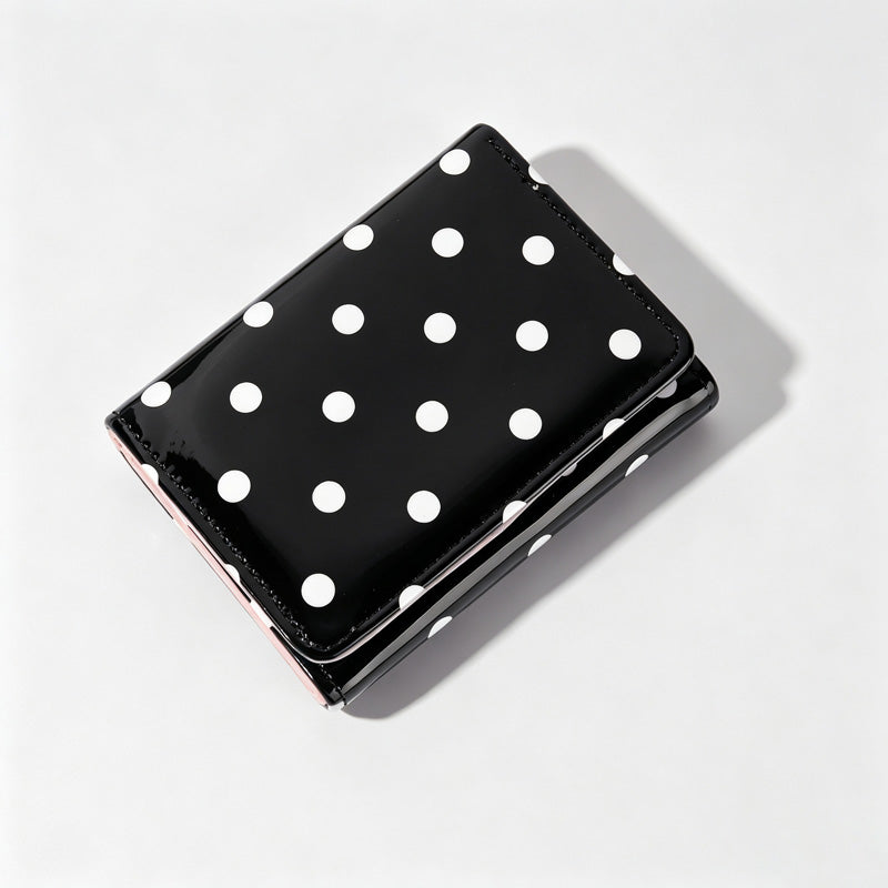 Polka‑Dot PU Small Wallet