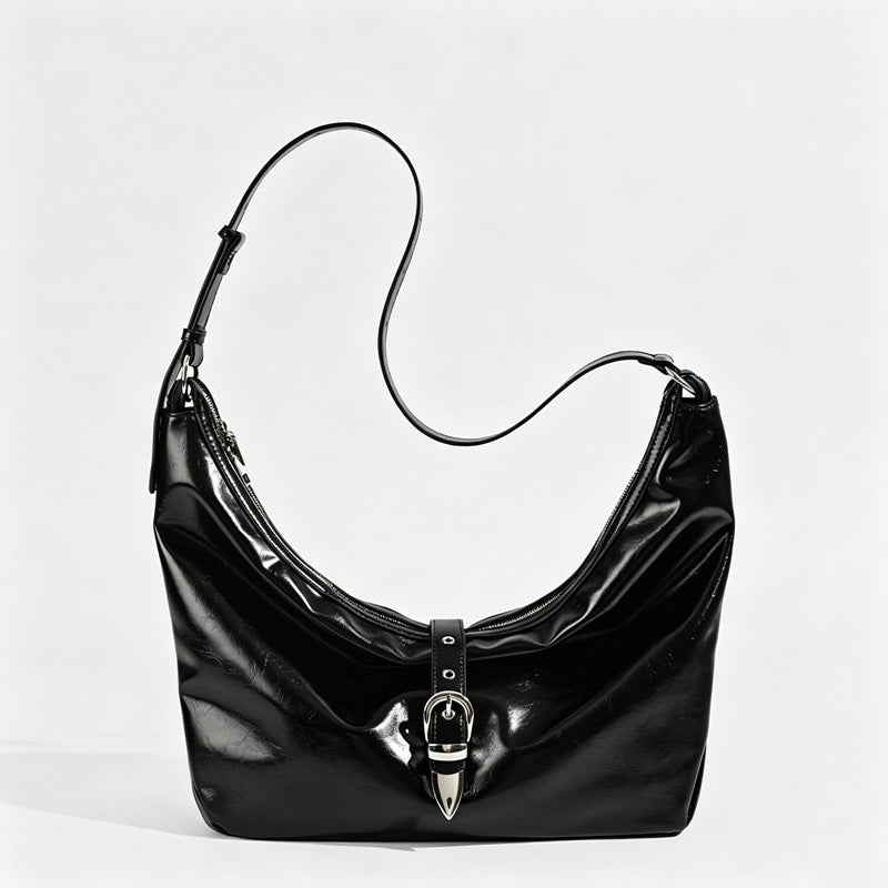 Lock Buckle Crescent Bag