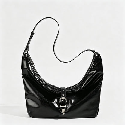 Lock Buckle Crescent Bag