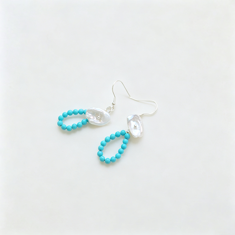 Turquoise 925 Silver Hook Earrings