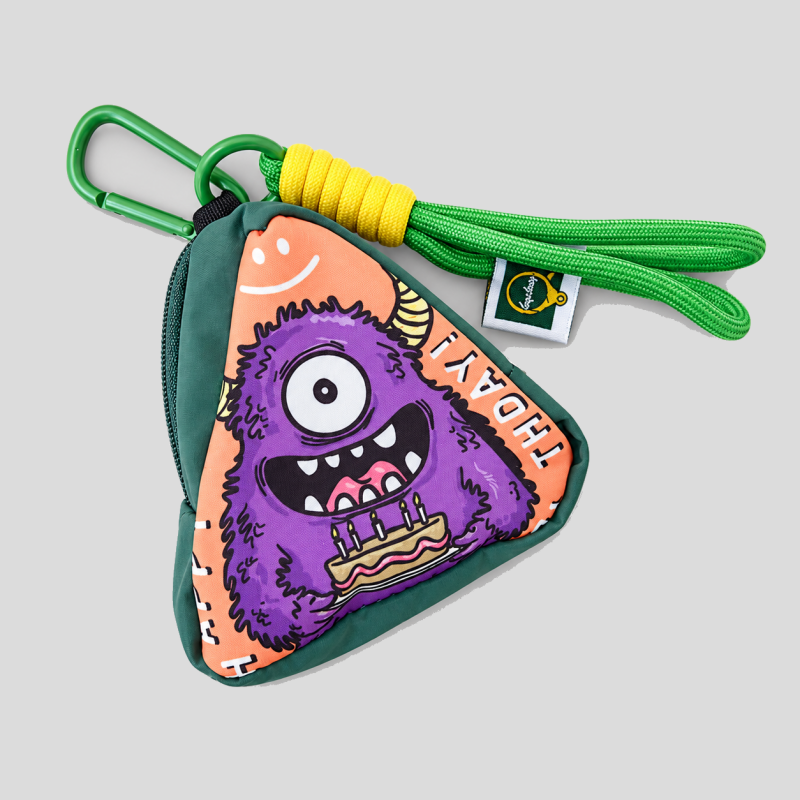 Smiley Triangle Coin Pouch Bag Charm